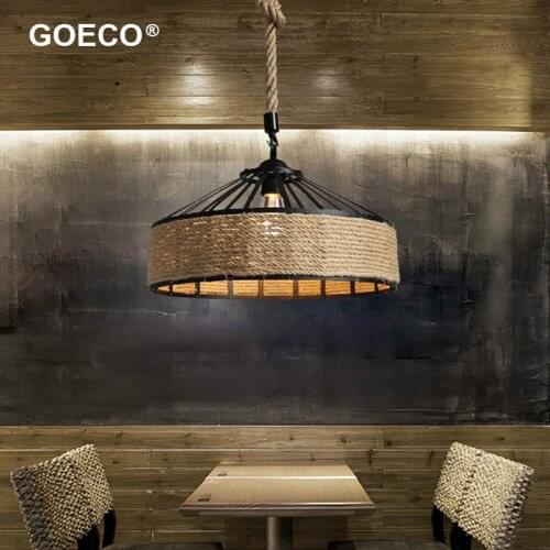 Vintage Hemp Rope Ceiling Lamp Industrial LED Chandeliers Retro Ceiling Creative Lights For Restaurant Bar Cafe Home