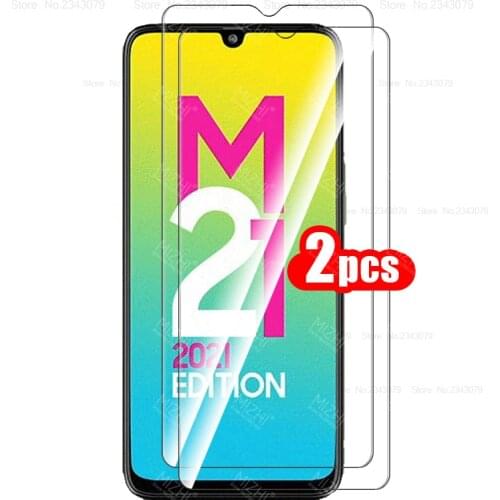 2pcs tempered glass for samsung galaxy m21 2021 screen protector for samsung m21 m 21 2021 samsun sumsung galax protective film