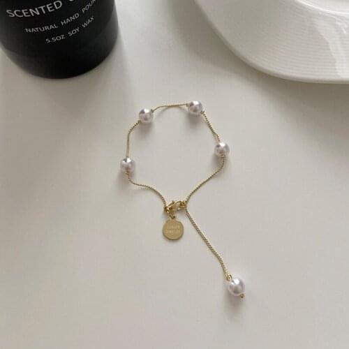 Korean Fashion Female Women Bracelets On Hand Chain Bangles Jewelry Girls Popular Imitation pearl Vintage Classic Pearl Браслет