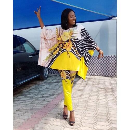 Lady New Style Pants Suit Fashion 3D Flowers Printing Pattern Design Women Clothes Pencil Pants