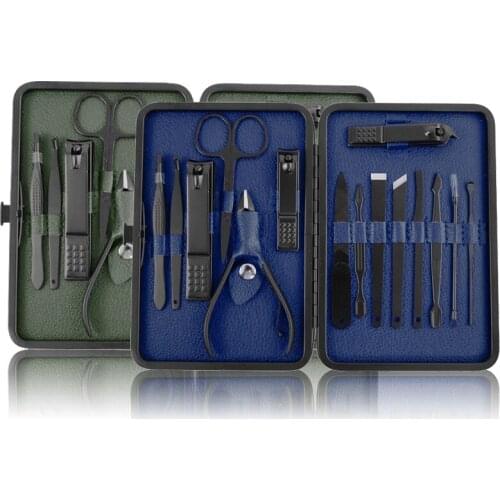 15pcs/1 Set Stainless Steel Professional Nail Clipper Kit Of Manicure Pedicure Tools Paronychia Nippers Trimmer Cutters