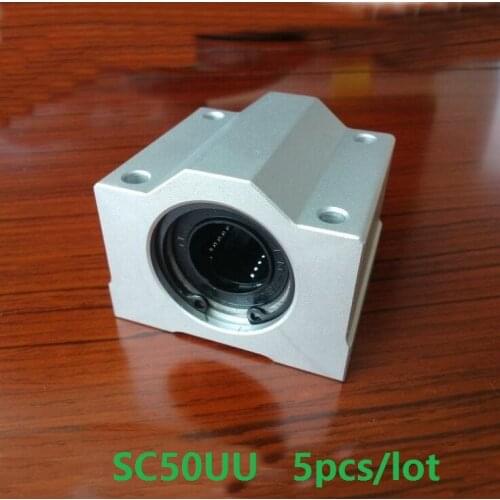 5pcs/lot SC50UU linear case unit linear guide shaft linear blocks for CNC router for 3D printer parts guide