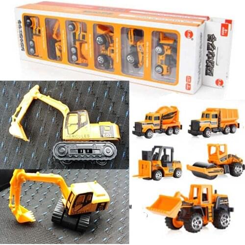 6PCS/Set Baby Engineering Cars Toy Boys Girls Imitation Inertial Engineering Car Children Toy Alloy Excavator Gift 2018 New Toy