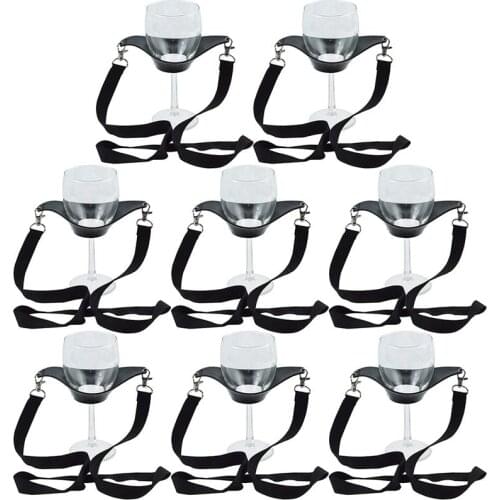 8pcs/set Wine Glass Lanyard Funny Hand Free Wine Glass Holder Necklace Drink Holder Bar Tools Accessories