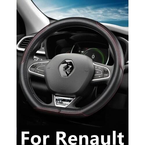 Steering Wheel Cover Interior Decoration For Renault Megane 2 3 4 Laguna 2 Scenic Logan Koleos Kadjar QM5 QM6 Car Accessories