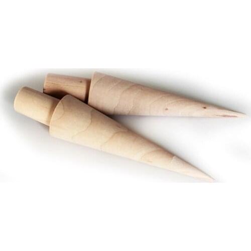 Wooden Ice Cream Cone Mold DIY Egg Roll Omelet Waffle Roller Pastry Roll Baking Decorating