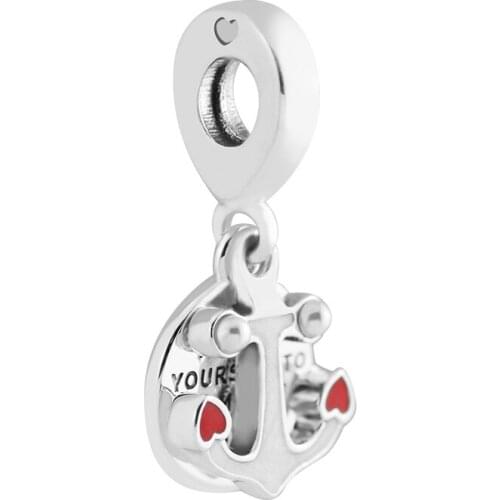 DIY Beads Anchor of Love Hanging Charm Sterling Silver Jewelry Making Fits Original 925 Silver Charms Bracelets For Woman