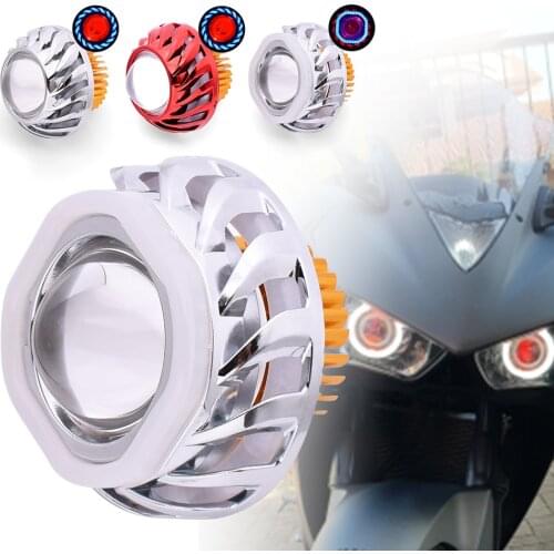 For Kawasaki Ninja ER6F ER6N W800 Z750 ZX 6 9R Motorcycle Headlight LED Projector Lens Single Halo Angel Devil Eye Spot Light