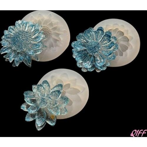 Drop&Wholesale DIY Silicone 3D Flower Moulds Mold Resin Jewelry Pendant Making Tool Crafts New APR28
