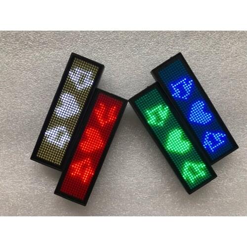 HD-NT44 Blue Color Scrolling Message Led Name Badge 44x11 Pixel Single Color USB Rechargeable Led Name Tag For chest card Label