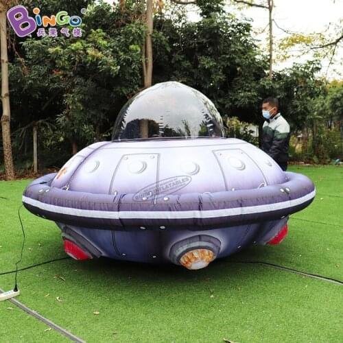 Exquisite 10ft Hanging Inflatable UFO Model With Color Changing LED Lighting For Sale - BG-M0257-2