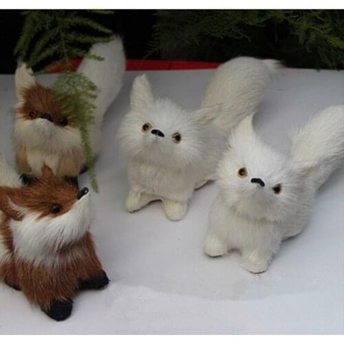 Quality artificial fox,rabbit hair made,cute vivid simulative animal,sweet home room garden DIY party decoration birthday gift