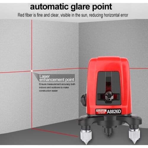 RZ A8826D Laser Level 2 Lines Self-Leveling 360° Horizontal Vertical Cross Red Laser Beam Line Indoor Outdoor Construction Tools