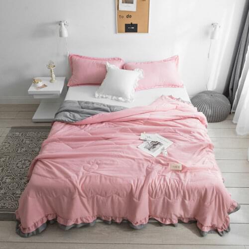 Summer Quilt Solid Color Girl Macrame Thin Comforter Quilted Bedspread for Double Queen King Bed Student Home Blankets Bed Cover