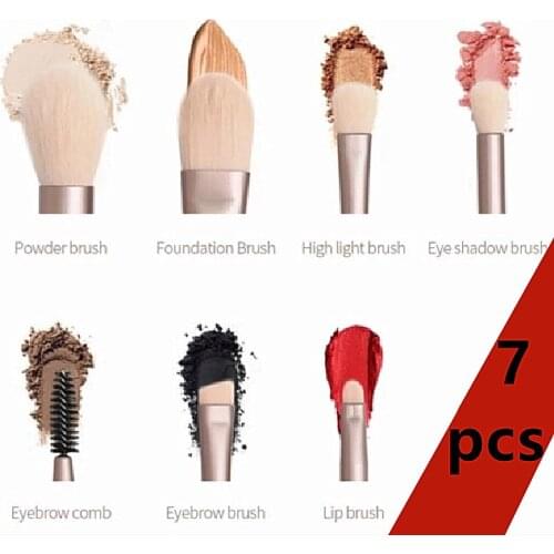 MAANGE 7-piece makeup brush set soft hair loose powder high gloss eye shadow brush for beginners makeup tool
