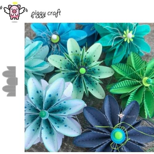 Piggy Craft metal cutting dies cut die mold Folded flower decoration Scrapbook paper craft knife mould blade punch stencils dies