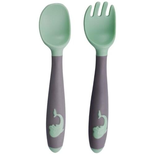 Baby Spoon for Utensils Set Auxiliary Food Toddler Learn To Eat Training Bendable Soft Fork Infant Children Tableware Set