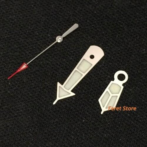 BLIGER NEW silvery and red watch hands green super luminous hands fit NH35 NH35A NH36 movement