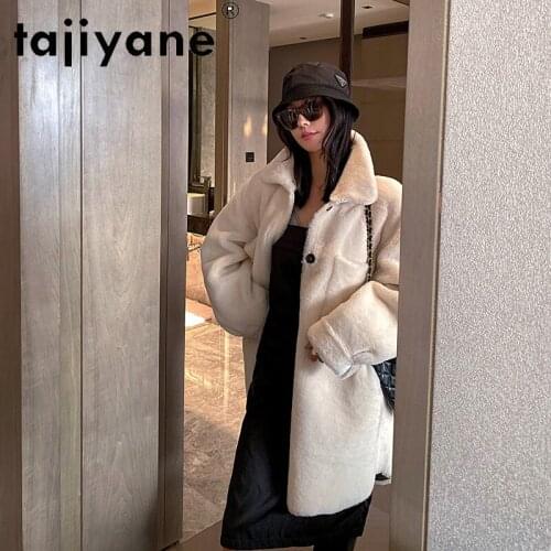 Women Coat Winter 2021 Real Fur Coat Woman Naural Wool Jackets Female Merino Sheep Fur Long Jacket Mujer Parkas TN747