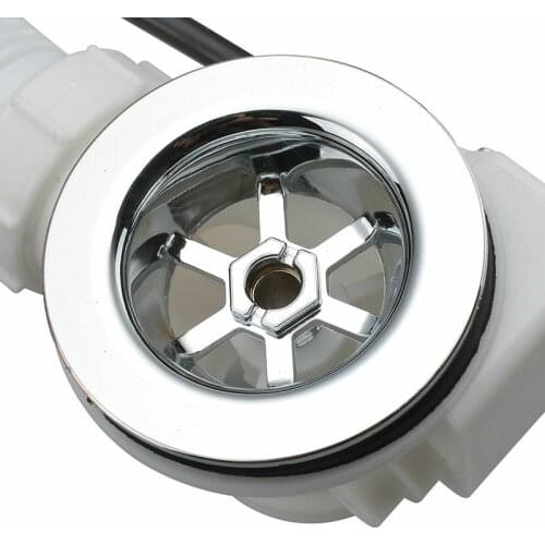 Plastic Concealed Bath Overflow Waste Pop-Up Plug Plastic Twist Chrome Handle Up Plug Bathtub Water Concealed Pipe Strainer