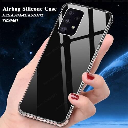 Transparent Back Cover Case for Samsung Galaxy A12 A32 A42 A52 A72 5G F62 M62 Case Soft TPU Aibag Protective Phone Housing