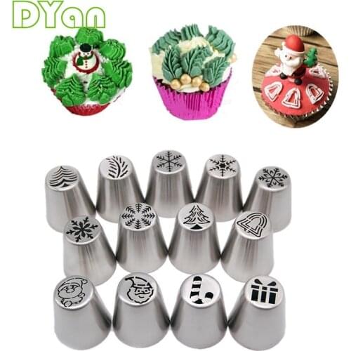 Christmas Flower Mouth Christmas Tree Snowflake One-Piece Flower Mouth Silk Flower Tool DIY Cream Flower Mouth