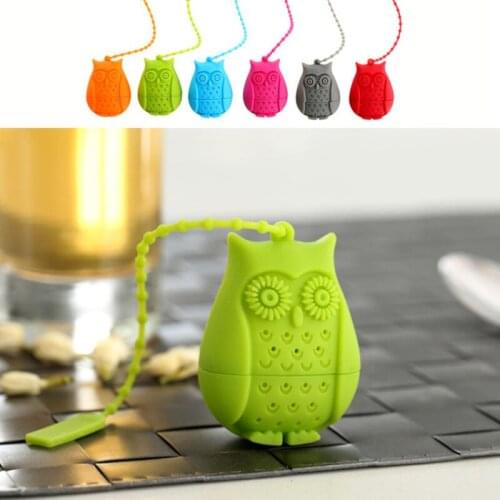Tea Tool Food Grade Silicone Cartoon Owl Tea Strainer Bags loose-leaf Tea Infuser Filter Diffuser LX8105