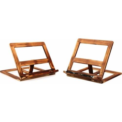 Foldable Recipe Book Stand,Wooden Frame Reading Bookshelf,Tablet Pc Support Stan 24BB