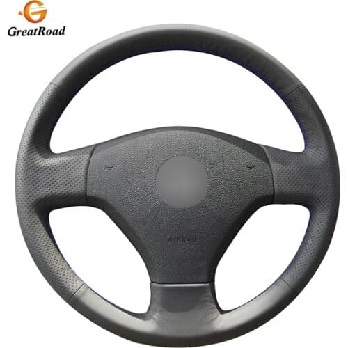 Hand-stitched DIY Black Genuine leatherCar Steering Wheel Cover for Volkswagen VW Jetta 5 2006-2010 Old Jetta