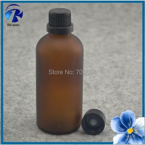 Essential Oil Glass Bottles 100ml Liquid for Electronic Cigarette Round Little Amber Glass Bottles Colored Glass Bottles E Juice
