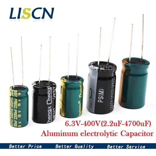High Frequency Low ESR Aluminum Capacitor 20% 10V 16V 25V 35V 50V 400V 100UF 220UF 330UF 470UF 680UF 1000UF 1500UF 2200UF 3300UF