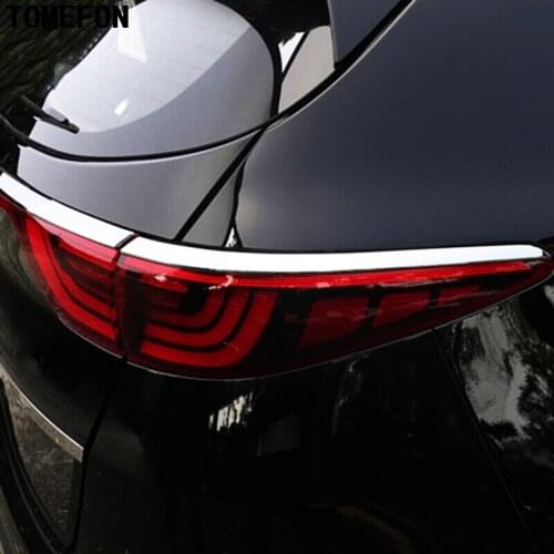 TOMEFON Rear Tail Light Lamp Trim Chrome Cover Eyelid Eyebrow Lid Garnish Bezel Molding Trim Fit For KIA Sportage QL 2016 2017
