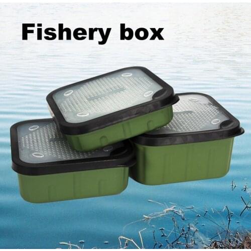 Green Square Lightweight Lure Case Large Capacity Breathable Green Waterproof Fishing Lure Portable Bait Storage Box for Outdoor