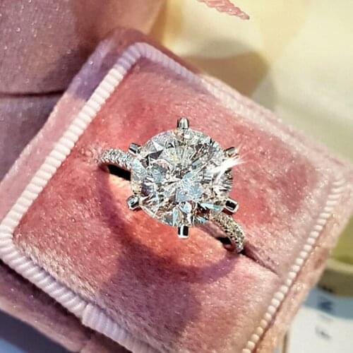 CAOSHI Womens Brilliant Crystal Wedding Rings Simple Classic Design Proposal Ring Eternal Love Jewelry Exquisite Accessories