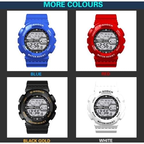 2020 HONHX Fashion Waterproof Mens Boy LCD Digital Stopwatch Date Rubber Sport Wrist Watch relogios homem electronic watch WD5
