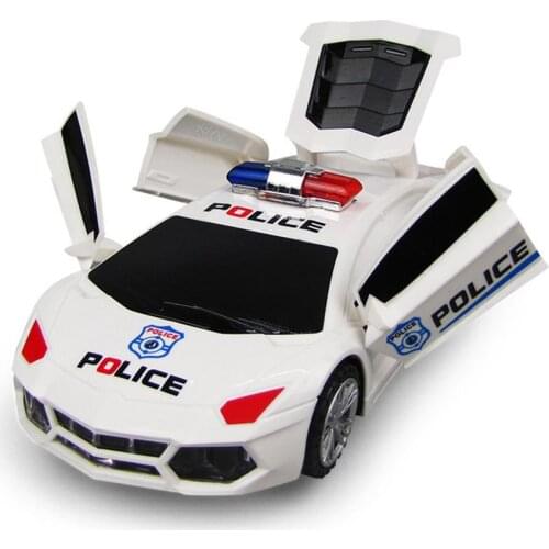 360 Degree Rotary Wheels Cool Lighting Music Kids Electronic Police Car Toy