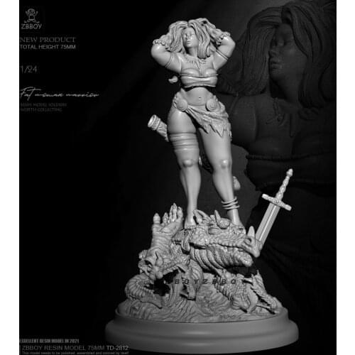 75mm 1/24 Resin model kits figure beauty colorless and self-assembled TD-2812