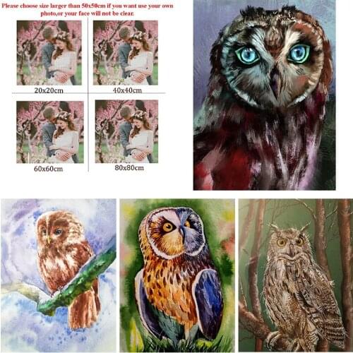 5D Diy Diamond Painting Animal Cute Owl Living Abstract Painting Room Bedroom Wall Cross Stitch Mosaic Anime Painting Home Decor