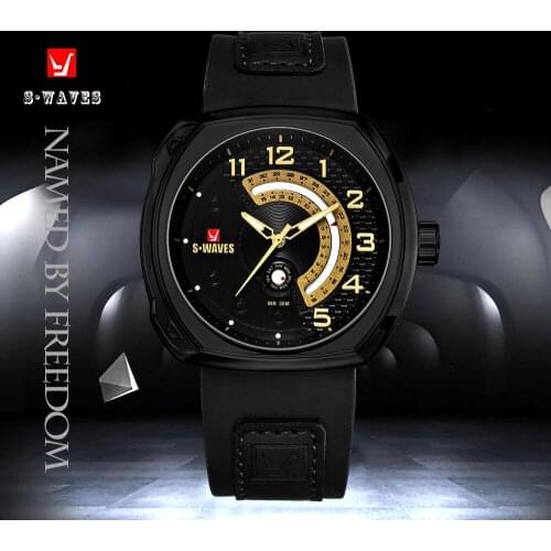 SWAVES Date Relogios Men Watch Unique Water Resistant Leather Week Wristwatch Mens New Fashion Watches Male Luxury Montre Homme