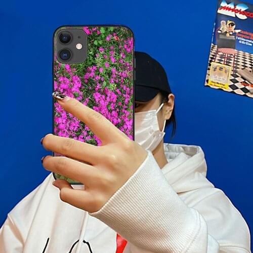 Grass Fashion Flower Phone Case For Iphone Case 11 6 Mini Pro XS Max X XR 8 12 Plus Soft TPU Cover 12Pro 11Pro 12Mini