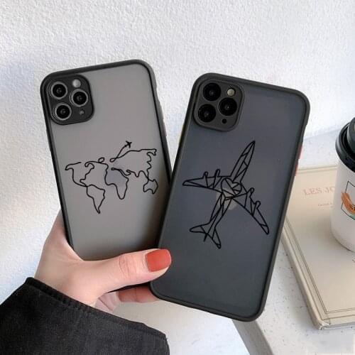 Funny Travel Map Phone Case For iPhone 7 12 11 Pro XS MAX XR X 8 6s 7 Plus SE2020 Cute Airplane Print Silicone Back Cover Fundas