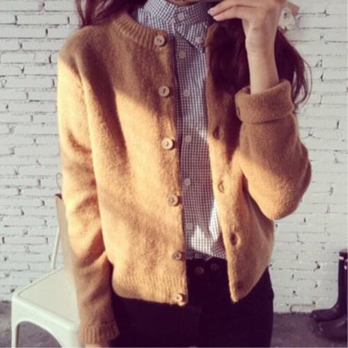 Spring Autumn Cardigans Women Tops Knitted Cardigan Sweater Round Neck Female Cardigan Coat Plus Size Short Jacket Sweaters Tops