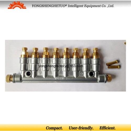 Detective volumetric oil distributor manifold separator valve divider 8 M8*1 outlets M10*1 inlet DPB18
