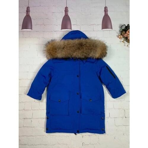 Real fur Hood Brand coat 2021 Winter Jacket Girl White Duck Down jackets Long Parka Child down coats children snow wea r