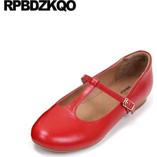 Plain Round Toe Red Ladies Ballerina Comfortable Flats Genuine Leather Women Beautiful Shoes Factory Direct 2017 Latest Fashion
