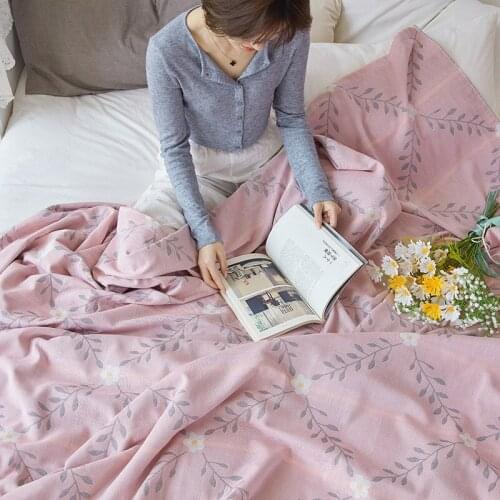 Nordic cotton throw blanket gauze sofa towel soft blanket for beds summer cool quilt single double couple Nap bedspread warm