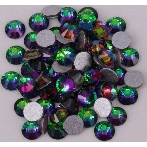 Good Quality ss3-ss30 Crystal Vitrail Medium Flat Back Nail Art Glue On Rhinestones / Non Hotfix Crystals