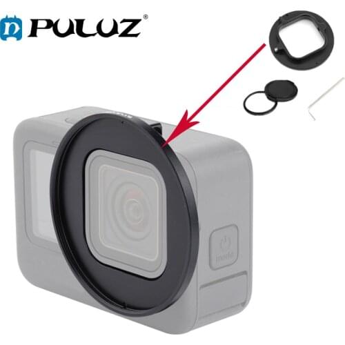 PULUZ 52mm UV Lens Filter Adapter Ring For GoPro HERO9 Black Lens Protective Cap Cover