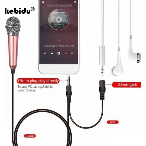 Mini Condenser Karaoke Microphone Wired Mic For Phone Pc Computer Microfone Microfono Condensador Handheld 3.5 Plug Blue Silver