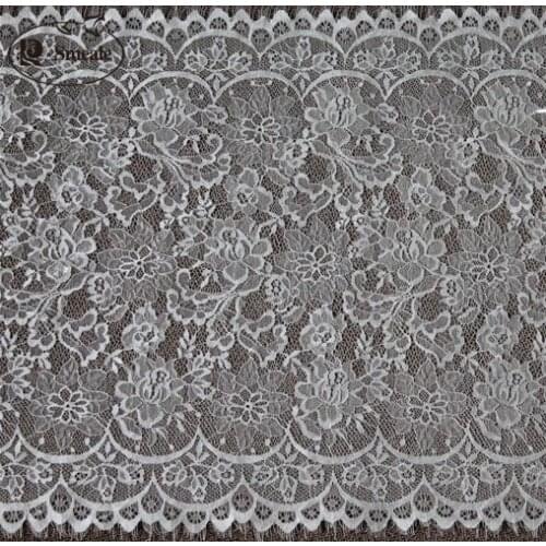 3m/pack Free Shipping Width 47cm White Black DIY Exquisite Classic Eyelash Lace Decoration Embroidery Lace Fabric RS59